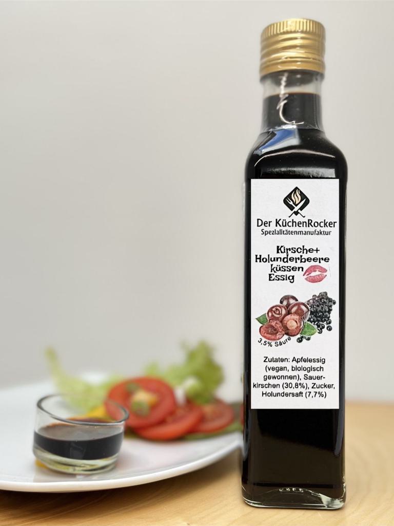 Kirsche und Holunderbeere küssen Essig_große Flasche