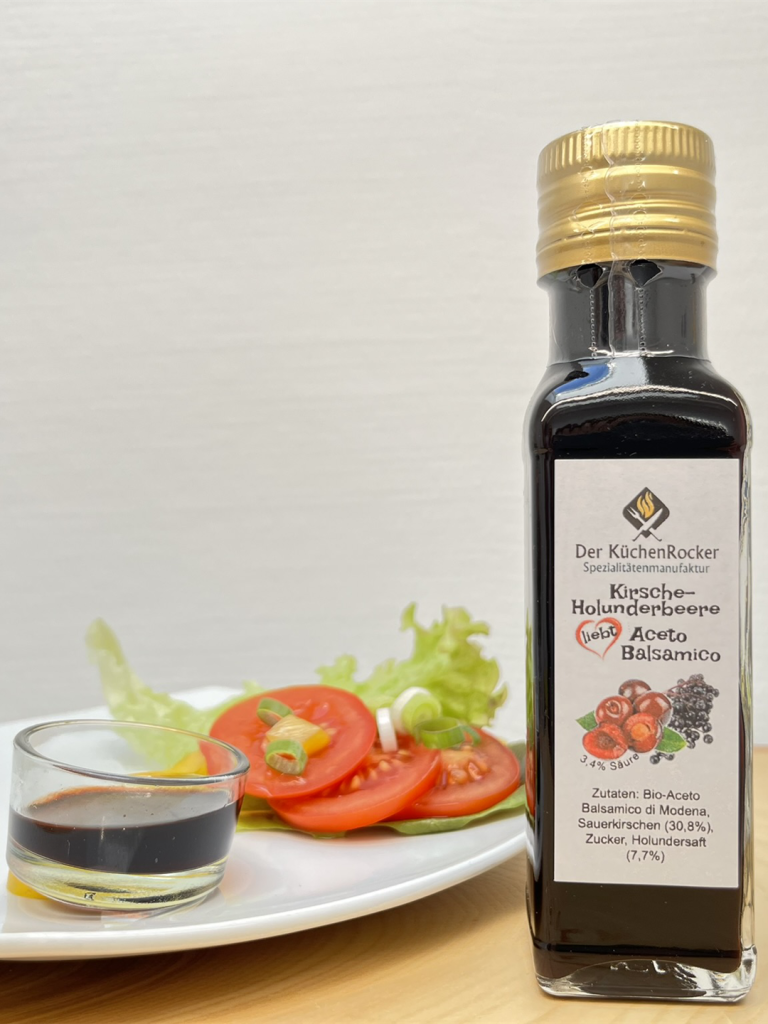 Kirsche und Holunderbeere Aceto Balsamico_kleine Flasche